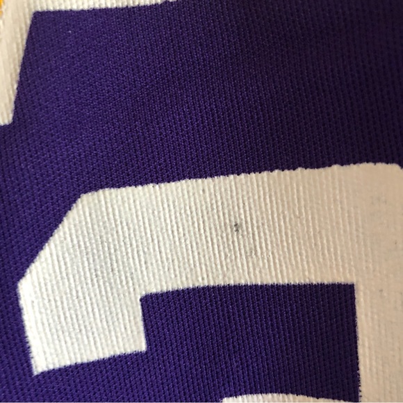 Vintage ’80s Lakers Magic Johnson Sand-Knit Medalist Purple Basketball Jersey - Picture 9 of 9